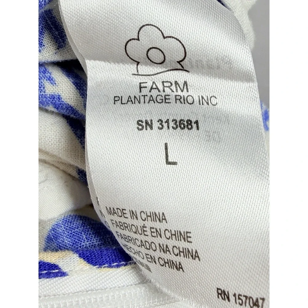 Farm Rio Mixed Lobsters Jumpsuit Womens L Halter Open Back Tropical Linen - Picture 15 of 16